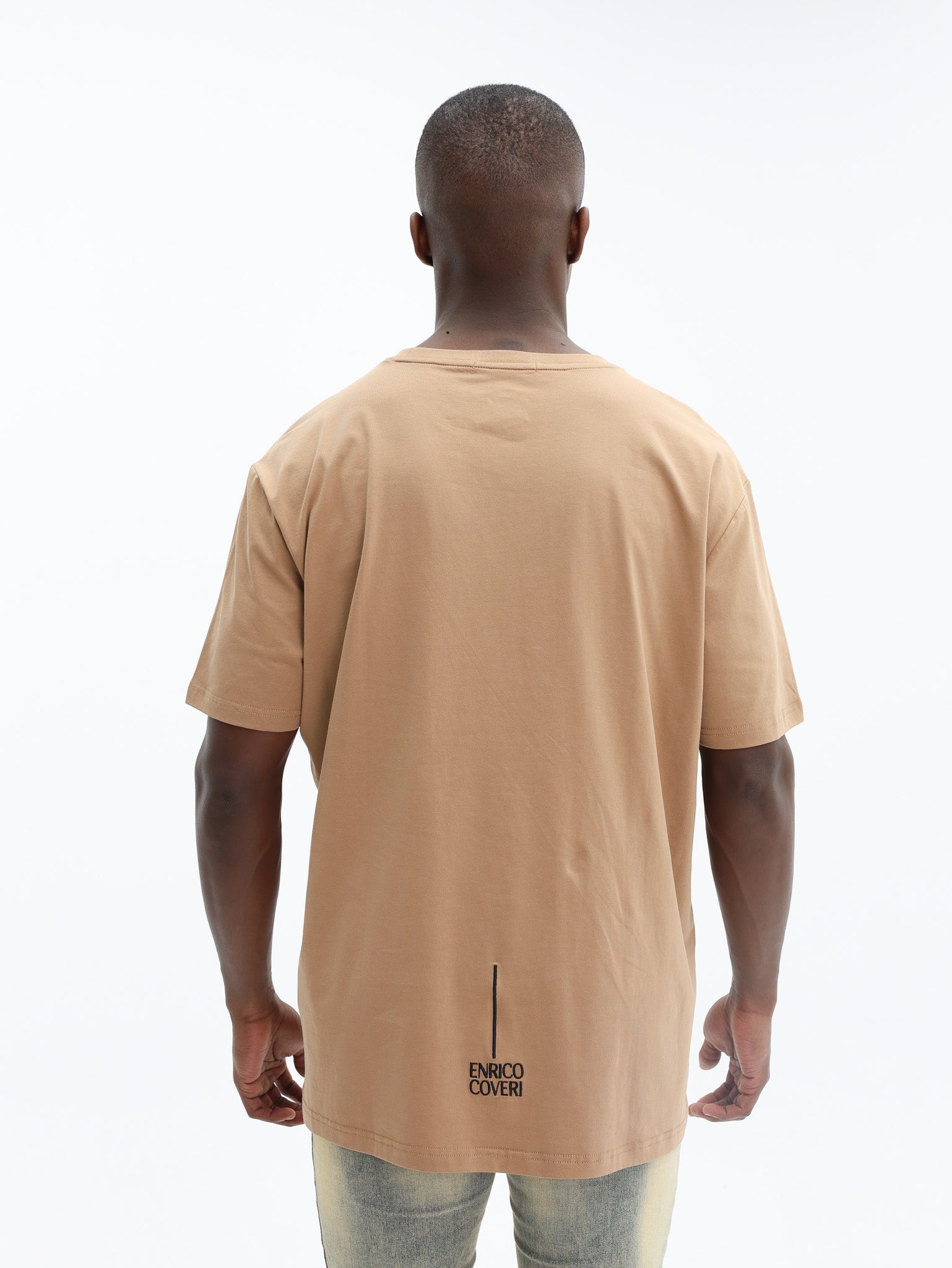 Enrico T-Shirt Center Block Logo Brown